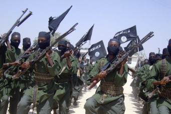 Al-Shabab fighters in Mogadishu, Somalia