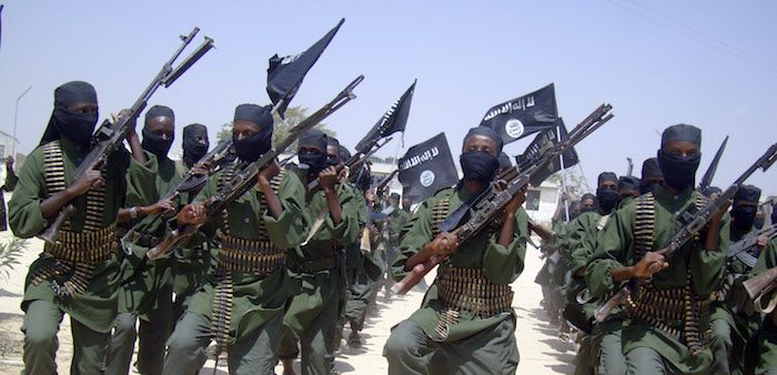 Al-Shabab fighters in Mogadishu, Somalia