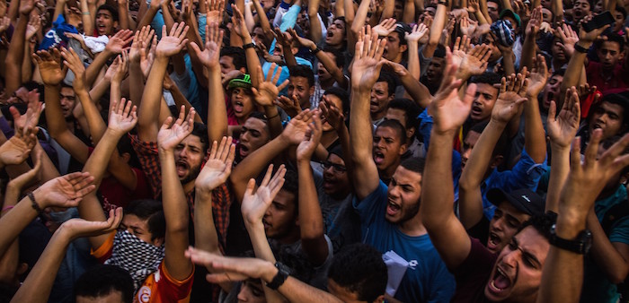 Egyptian Ultras football fans protest in Cairo