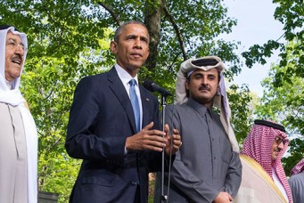 President Barack Obama with leaders of Arab nations at Camp David, Catoctin Mountain Park, Maryland, May 14, 2015. Kevin Dietsch/Pool/Associated Press