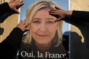 Campaign poster for National Front leader Marine Le Pen, Frejus, March 18, 2014. Eric Gaillard/Reuters