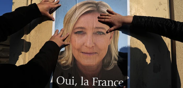Campaign poster for National Front leader Marine Le Pen, Frejus, March 18, 2014. Eric Gaillard/Reuters