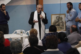 Jorge Bergoglio, then archbishop of Buenos Aires, at a drug rehabilitation center, Buenos Aires, 2011. Fernando Massobrio/GDA via Associated Press
