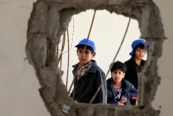 A school damaged by Saudi-led air strikes last year, Sanaa, Oct. 5, 2016. Khaled Abdullah/Reuters