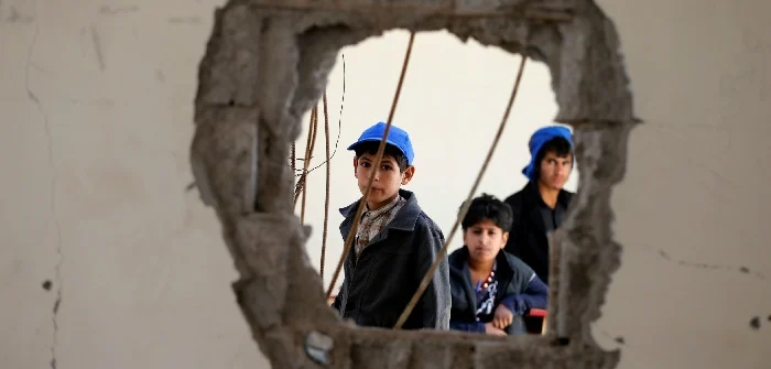 A school damaged by Saudi-led air strikes last year, Sanaa, Oct. 5, 2016. Khaled Abdullah/Reuters