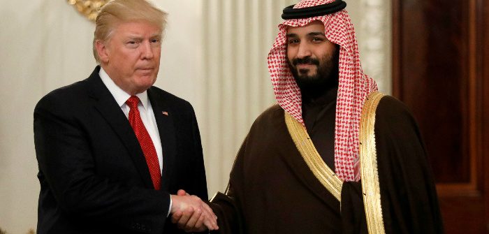 President Donald Trump and Deputy Crown Prince Mohammed Bin Salman at the White House, March 14, 2017. Kevin Lamarque/Reuters