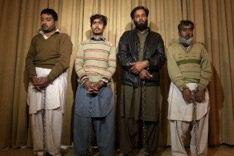 Four accused terrorists, Peshawar, Pakistan, Jan. 23, 2016. Fayaz Aziz/Reuters