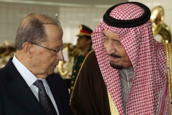 King Salman Bin Abdelaziz Al-Saud with President Michel Aoun in Riyadh, Jan. 10, 2017. Dalati Nohra/Reuters