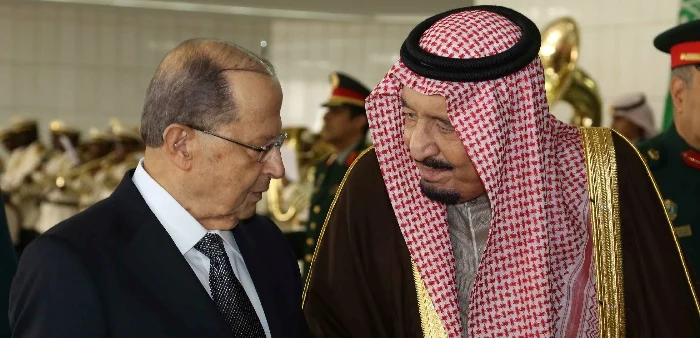 King Salman Bin Abdelaziz Al-Saud with President Michel Aoun in Riyadh, Jan. 10, 2017. Dalati Nohra/Reuters