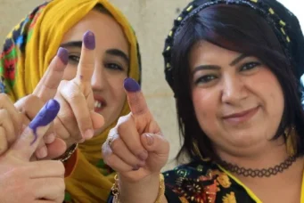 Voters during the Kurdish independence referendum in Halabja, Iraq, Sept. 25, 2017. Alaa Al-Marjani/Reuters